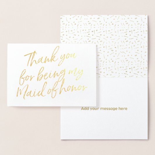 Gold Foil Hartelijk dank dat ik mijn dienstmeisje  Folie Kaarten (Display)