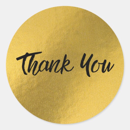 Gold Foil Hartelijk dank Ronde Sticker (Voorkant)