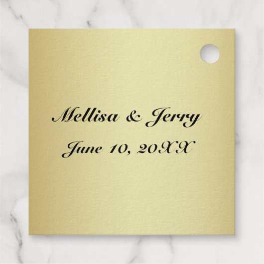 Gold Foil Hartelijk dank voor bruiloftsparen Naam  Bedankjes Labels (Achterkant)