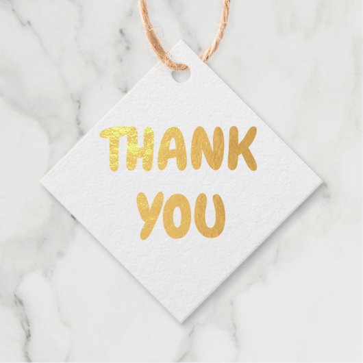 Gold Foil Hartelijk dank voor gebundelde tekst Bedankjes Labels (Voorkant)