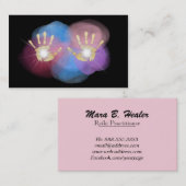 *~* Gold Foil Healing Hands Radiating Light Energy Visitekaartje (Voorkant / Achterkant)