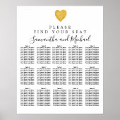 Gold Foil Heart 15-tafel bruiloft Poster (Voorkant)