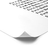 Gold foil Heart 19-tafel bruiloft Poster (Hoek)