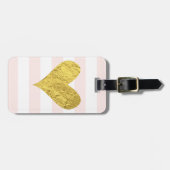 Gold Foil Heart Bagagelabel (Voorkant horizontaal)