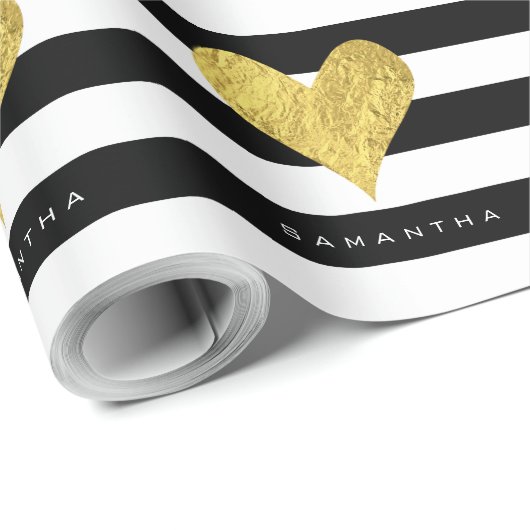 Gold Foil Heart Cadeaupapier (Rol Hoek)