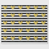 Gold Foil Heart Cadeaupapier (Vlak)