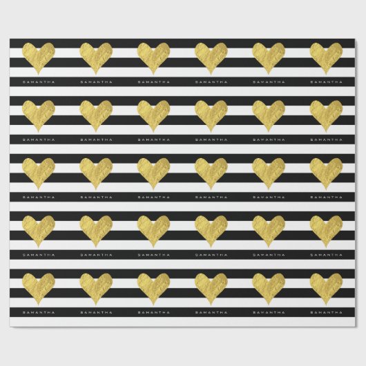 Gold Foil Heart Cadeaupapier (Vlak)