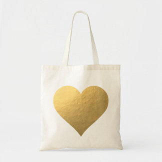 Gold Foil Heart Canvas tas