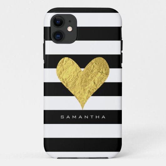 Gold Foil Heart Case-Mate iPhone Case (Achterkant)