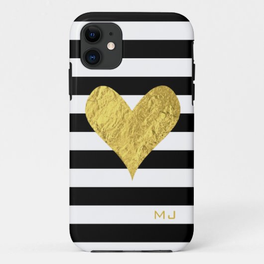 Gold Foil Heart Case-Mate iPhone Case (Achterkant)