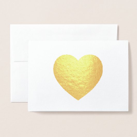 Gold Foil Heart Folie Kaarten (Voorkant met envelop)