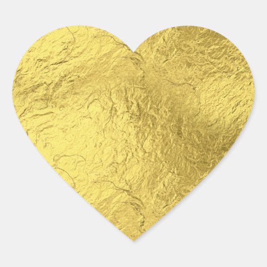 Gold Foil Heart Hart Sticker (Voorkant)
