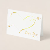 Gold Foil Heart "I Love You"-Valentijn Folie Kaarten (Voorkant)