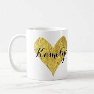 Gold Foil Heart Koffiemok
