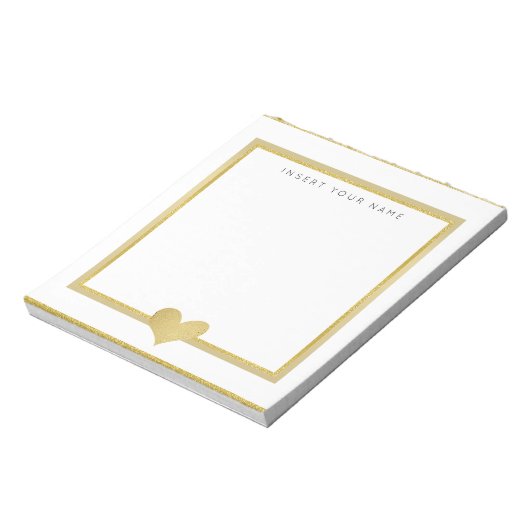 Gold Foil Heart, persoonlijk Notitieblok, 5,5 x 6  Notitieblok (Linkerzijde)