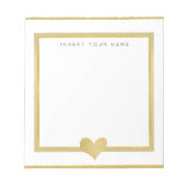 Gold Foil Heart, persoonlijk Notitieblok, 5,5 x 6  Notitieblok (Voorkant)