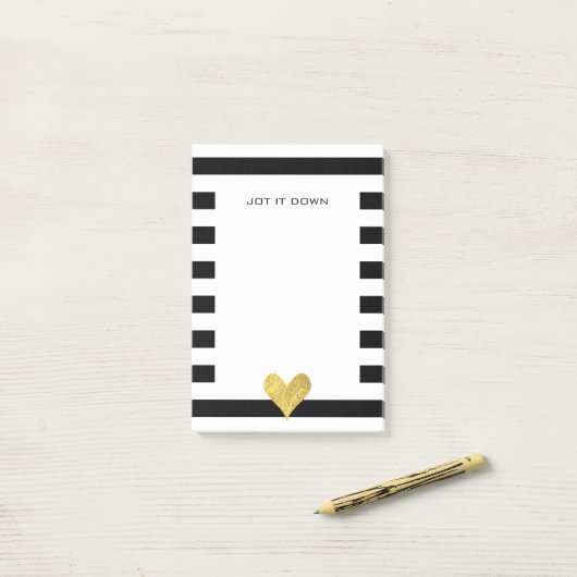 Gold Foil Heart Post-it® Notes (Op bureau)