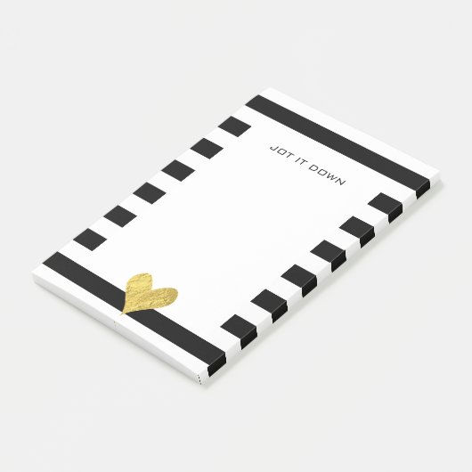 Gold Foil Heart Post-it® Notes (Schuin)