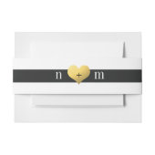 Gold Foil Heart + Stripes Invitation Belly Bands Uitnodigingen Wikkel (Voorkant Voorbeeld)