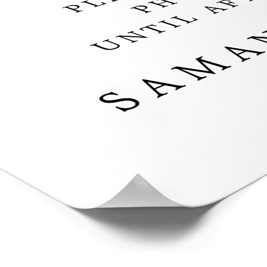 Gold Foil Heart Unplugging Wedding Ceremony Sign Poster (Hoek)