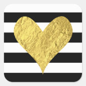 Gold Foil Heart Vierkante Sticker (Voorkant)