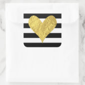 Gold Foil Heart Vierkante Sticker (Tas)
