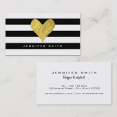Gold Foil Heart Visitekaartje (Voorkant / Achterkant)