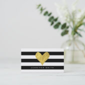 Gold Foil Heart Visitekaartje (Staand voorkant)