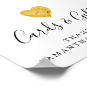 Gold Foil Heart Weddenschappen en cadeaubonnen Poster (Hoek)