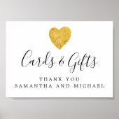 Gold Foil Heart Weddenschappen en cadeaubonnen Poster (Voorkant)