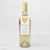 Gold Foil Heart Wedding Favoriet Dank u Flessenhanger (Op fles)