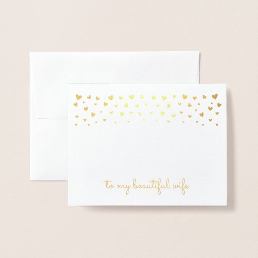 Gold Foil Heart WreatValentijnsdag Kaart (Voorkant met envelop)