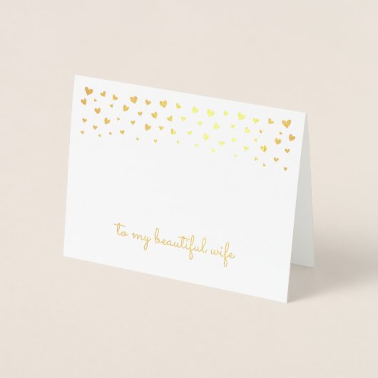 Gold Foil Heart WreatValentijnsdag Kaart (Voorkant)