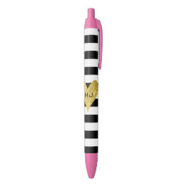 Gold Foil Heart Zwarte Inkt Pen