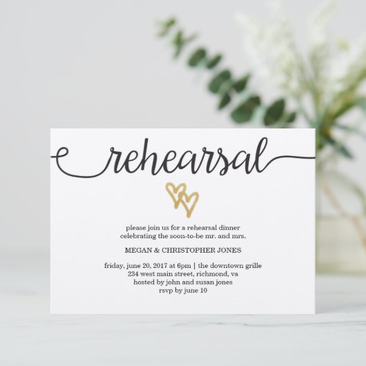 Gold Foil Hearts Kraft Paper Repetitie Kaart (Staand voorkant)