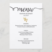 Gold Foil Hearts Kraft Paper Wedding Menu (Voorkant)