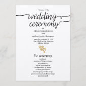 Gold Foil Hearts Kraft Paper Wedding Programme Programmakaart (Voorkant)