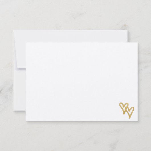 Gold Foil Hearts Kraft Paper Weduwkaart RSVP Card (Achterkant)