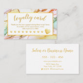 Gold Foil Hearts Pastel gekleurd Klantenkaartje (Voorkant / Achterkant)