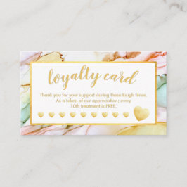 Gold Foil Hearts Pastel gekleurd Klantenkaartje