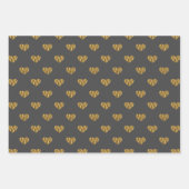 Gold Foil Hearts Patronen Inpakpapier Vel (Voorkant 3)