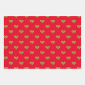 Gold Foil Hearts Patronen Inpakpapier Vel (Voorkant 2)