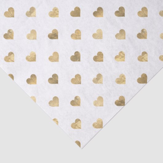 Gold Foil Hearts Tissuepapier (Detail)