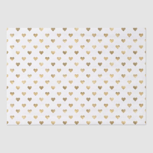 Gold Foil Hearts Tissuepapier (Voorkant)