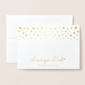 Gold Foil Hearts | Van je vader vaders Dag Folie C Folie Kaarten (Voorkant met envelop)