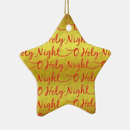 Gold Foil Heilige Kerstnacht Keramisch Ornament (Rechts)