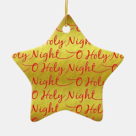 Gold Foil Heilige Kerstnacht Keramisch Ornament (Voorkant)
