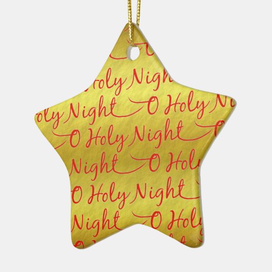 Gold Foil Heilige Kerstnacht Keramisch Ornament (Links)
