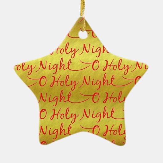 Gold Foil Heilige Kerstnacht Keramisch Ornament (Achterkant)