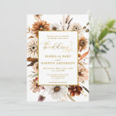 Gold Foil Herfst Boho Seizoensgebonden Terracotta  Kaart (Staand voorkant)